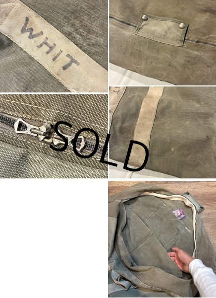 画像2: 40's〜【WW2】【ビンテージ】【米軍実物】【U.S.NAVY】ステンシル入り【パラシュートバッグ】  (2)