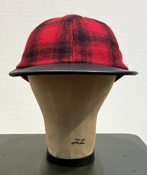 画像5: ほぼ未使用品 USA製【赤×黒】チェック【バッファローブレイド】バッファローチェック【ウールキャップ】【サイズフリー】  (5)