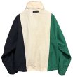 画像3: 90's【ビンテージ】【nautica】【ノーティカ】【白×紺×緑】切替【ロゴ入り】ジップアップブルゾン【サイズL】  (3)