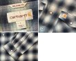 画像2: ビンテージ【Carhartt】カーハート 【紺×白】シャドーチェック【スナップボタン】ネルシャツ 【サイズL】  (2)