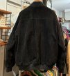 画像4: ビンテージ【BRITRCHES】【黒】【スエードブルゾン】【中綿入り】ジップアップジャケット【サイズXL】  (4)