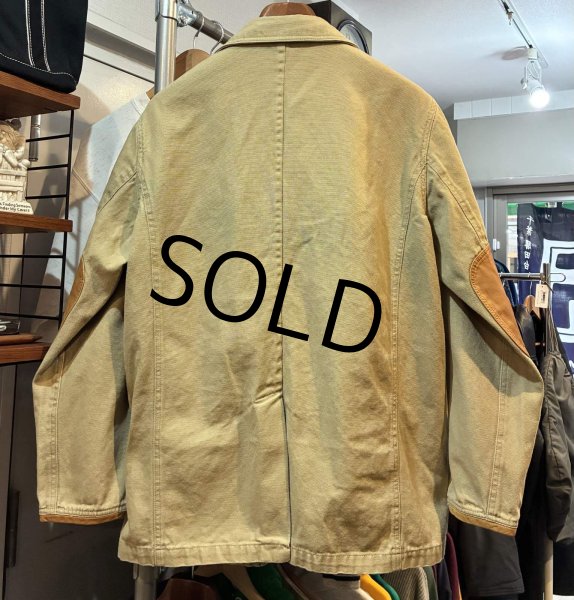 画像5: ORVIS【オービス】【ベージュ】レザーアクセント【ブルゾン】【コットンジャケット】 テーラードジャケット【サイズ40】  (5)