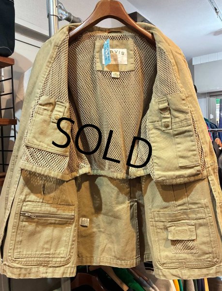 画像4: ORVIS【オービス】【ベージュ】レザーアクセント【ブルゾン】【コットンジャケット】 テーラードジャケット【サイズ40】  (4)
