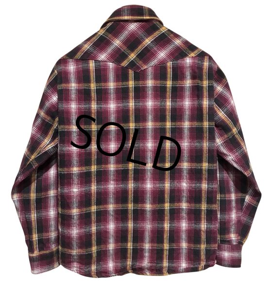 画像3: 【USA製】ビンテージ【DAKOTA】紫ｘ黒【チェック柄】フランネルシャツ【ウエスタンシャツ】【サイズＭ】  (3)