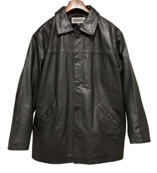 画像1: 【ビンテージ】【AEROPOSTALE】エアロポステール【黒】【レザージャケット】カーコート【サイズS】  (1)