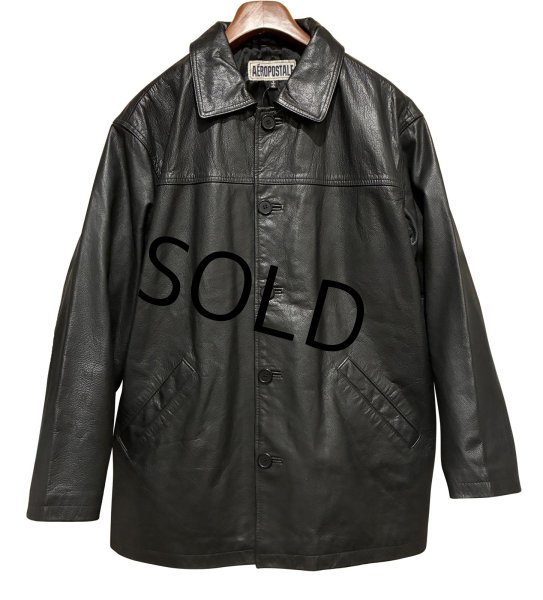 画像1: 【ビンテージ】【AEROPOSTALE】エアロポステール【黒】【レザージャケット】カーコート【サイズS】  (1)