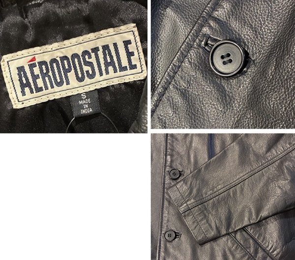 画像2: 【ビンテージ】【AEROPOSTALE】エアロポステール【黒】【レザージャケット】カーコート【サイズS】  (2)