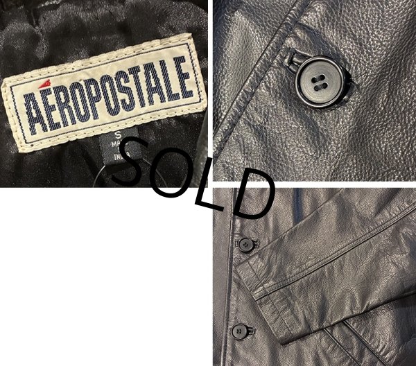 画像2: 【ビンテージ】【AEROPOSTALE】エアロポステール【黒】【レザージャケット】カーコート【サイズS】  (2)