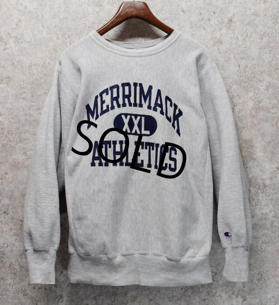 画像1: 90's USA製【Champion】【チャンピオン】【リバースウィーブ】MERRIMACK ATHLETIC【グレー】【スウェット】【サイズXL】  (1)