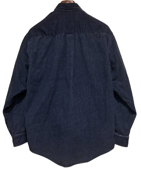 画像3: ~90’ｓ【ビンテージ】【エディーバウアー】【紺×白】ハウンドトゥース柄【コーデュロイBDシャツ】【サイズS】  (3)