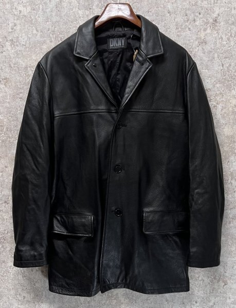 画像1: 【ビンテージ】【DKNY】【ダナキャランニューヨーク】【ブラック】【レザーコート】【レザージャケット】【サイズM】  (1)