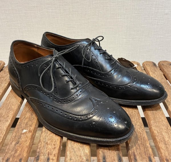 画像1: USA製【ビンテージ】【オールデン】alden【ウィングチップ】黒【ブラック】【レザーシューズ】【9 1/2 D】【28.5cm程度】  (1)