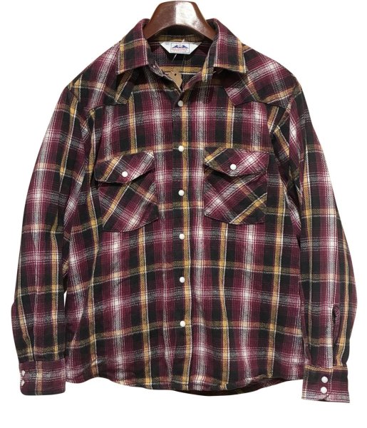 画像1: 【USA製】ビンテージ【DAKOTA】紫ｘ黒【チェック柄】フランネルシャツ【ウエスタンシャツ】【サイズＭ】  (1)