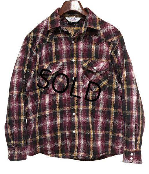 画像1: 【USA製】ビンテージ【DAKOTA】紫ｘ黒【チェック柄】フランネルシャツ【ウエスタンシャツ】【サイズＭ】  (1)