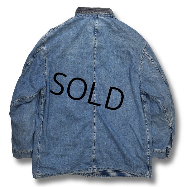 画像3: 90's【USA製】【ビンテージ】【RRL】【ダブルアールエル】ラルフローレン【襟コーデュロイ】【デニムカバーオール】【サイズL】  (3)