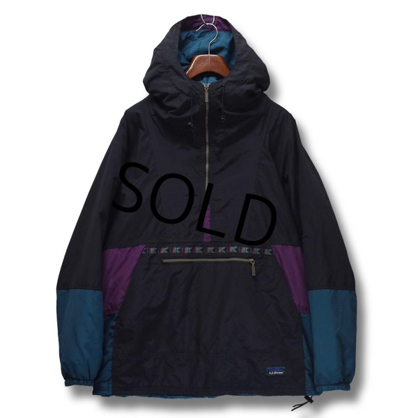 画像3: 〜90's【USA製】 L.L.Bean エルエルビーン  黒ｘ紫ｘ青  シンサレート 中綿入り アノラックパーカー 【サイズXL】  (3)