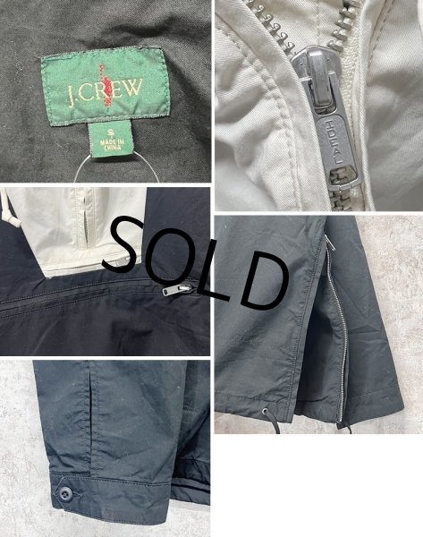 画像2:  ビンテージ【J.crew】【オールドＪクルー】【黒×白】コットン【アノラックパーカー】【サイズS】  (2)