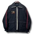 画像1: 80's~【ビンテージ】【Corvette】コルベッツ シボレーコルベット【黒×赤ライン】中綿入り【ジップアップジャケット】【サイズL】  (1)