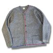 画像1: イタリー製【ベネトン】BENETTON【グレー】【カラフルステッチ入り】【ウールカーディガン】  (1)