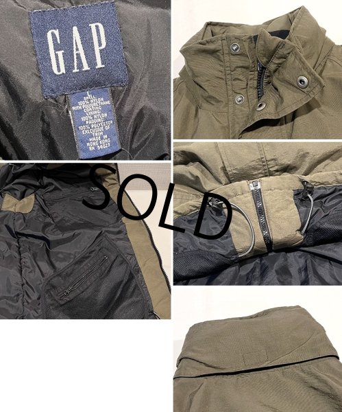 画像2: 【ビンテージ】【オールドギャップ】【GAP】【中綿入り】【ブラウン】ナイロン【ジップアップジャケット】【サイズＬ】 (2)