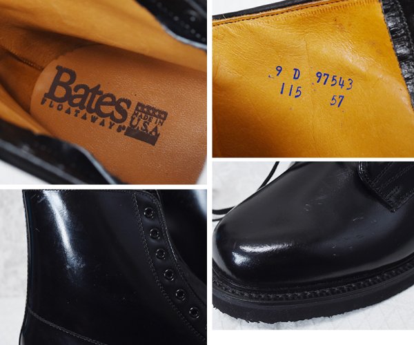 画像2: 【デッドストック】【Bates Floataways】ベイツ【ブラック】黒【レザーブーツ】レースアップブーツ【9D】【27cm程度】  (2)