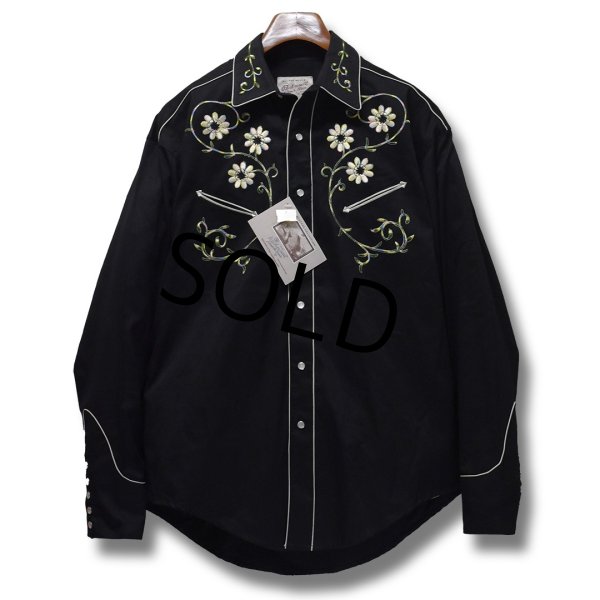 画像1: デッドストック【ロックマウント】ROCK MOUNT【ビンテージ】【花柄】黒【ウエスタンシャツ】【サイズM】   (1)