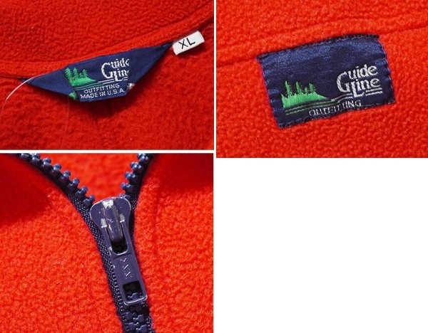 画像2: 90's【USA製】【GUIDE LINE】ガイドライン【赤】【フリースカーディガン】フリースジャケット【サイズＸＬ】  (2)