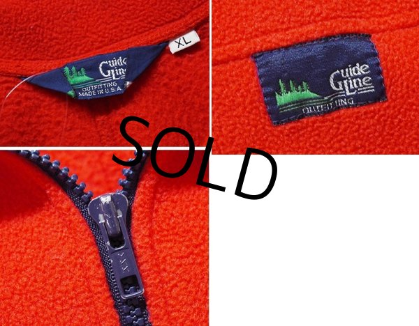 画像2: 90's【USA製】【GUIDE LINE】ガイドライン【赤】【フリースカーディガン】フリースジャケット【サイズＸＬ】  (2)