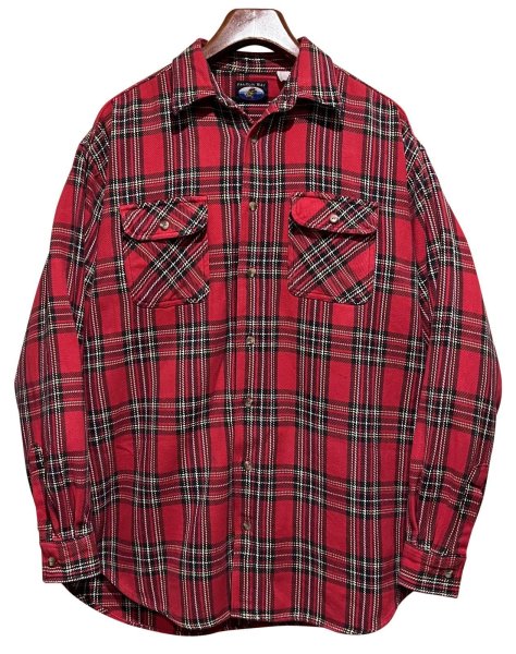 画像1: ビンテージ【FALCON BAY】ファルコンベイ【赤チェック】ヘビーネルシャツ【シャツ】  (1)