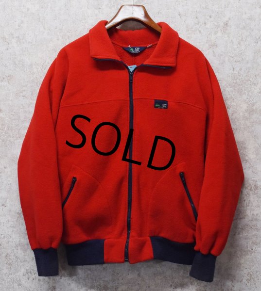 画像1: 90's【USA製】【GUIDE LINE】ガイドライン【赤】【フリースカーディガン】フリースジャケット【サイズＸＬ】  (1)