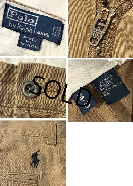 画像2: 【ラルフローレン】POLO RALPH LAUREN 【ビンテージ】【Prospect Pant】プロスペクトパンツ【ベージュ】【コットンパンツ】【34×30】  (2)