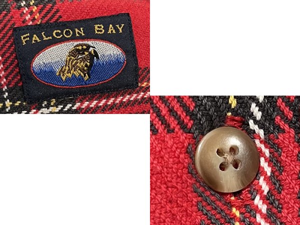 画像2: ビンテージ【FALCON BAY】ファルコンベイ【赤チェック】ヘビーネルシャツ【シャツ】  (2)