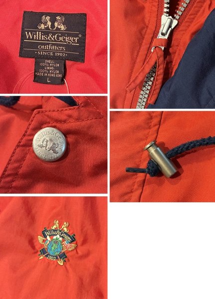 画像2: 80’s〜【ビンテージ】【Willis＆Giger】【ウィリス＆ガイガー】赤ｘ紺【ナイロンジャケット】サイズL  (2)