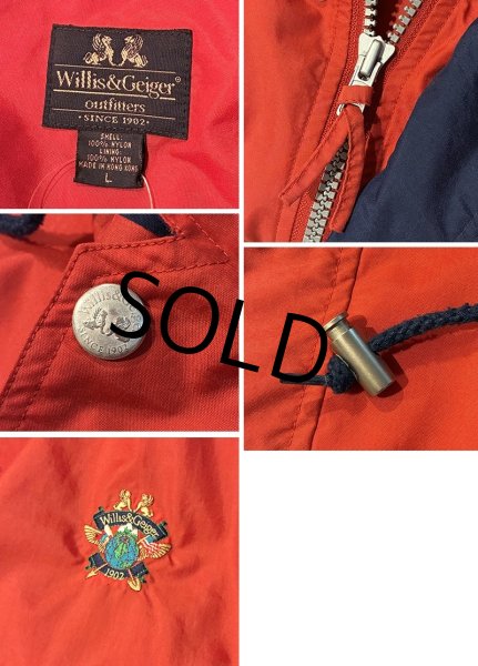 画像2: 80’s〜【ビンテージ】【Willis＆Giger】【ウィリス＆ガイガー】赤ｘ紺【ナイロンジャケット】サイズL  (2)