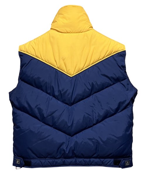 画像3: 【ビンテージ】【ALTRA】アルトラ【紺×黄色】中綿入り【ダウンベスト】ジップアップベスト【サイズＬ】  (3)