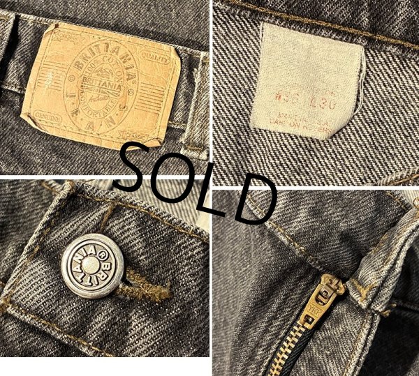 画像2: 【USA製】【ビンテージ】【BRITANIA】ブリタニア 先染め 黒 デニムパンツ ブラックデニム【36ｘ30】  (2)