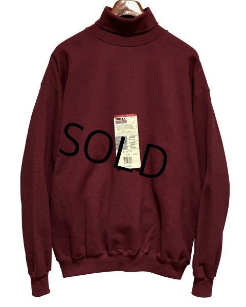 画像1: デッドストック【USA製】【ビンテージ】【Tultex】【タルテックス】【ワインレッド】【無地】【タートルネックスウェット】【サイズL】  (1)