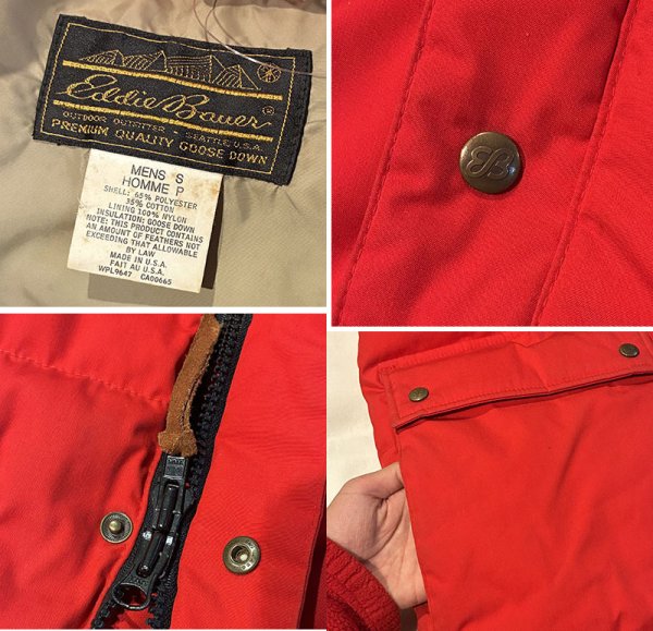 画像2: 〜80's USA製【ビンテージ】【Eddie Bauer】【エディーバウアー】【赤】ブリザードマスターベスト 【ダウンベスト】【サイズS】  (2)