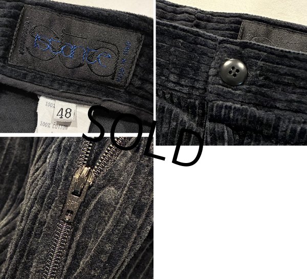 画像2: 【ビンテージ】【イタリー製】【ISTANTE】イスタンテ【濃紺】３タック【コーデュロイスラックス】【W３２程度】  (2)