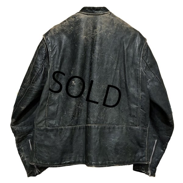 画像3: 【60’s~】【ビンテージ】【ブルックス】【Brooks】【黒】【シングルライダースジャケット】レザージャケット【サイズXL程度】  (3)