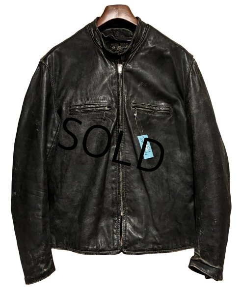 画像1: 【60’s~】【ビンテージ】【ブルックス】【Brooks】【黒】【シングルライダースジャケット】レザージャケット【サイズXL程度】  (1)
