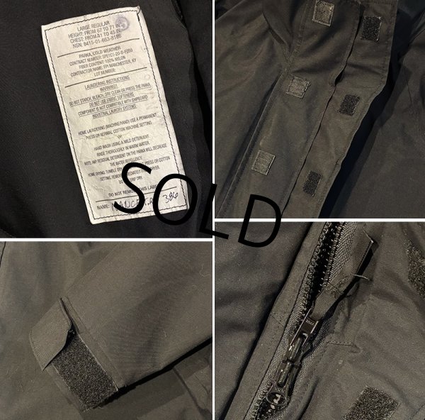 画像2: ビンテージ【米軍実物】U.S.NAVY【ECWCS】【COLD WEATHER PARKA NAVY】コールドウェザー【黒】【ゴアテックスパーカー】【L-R】  (2)