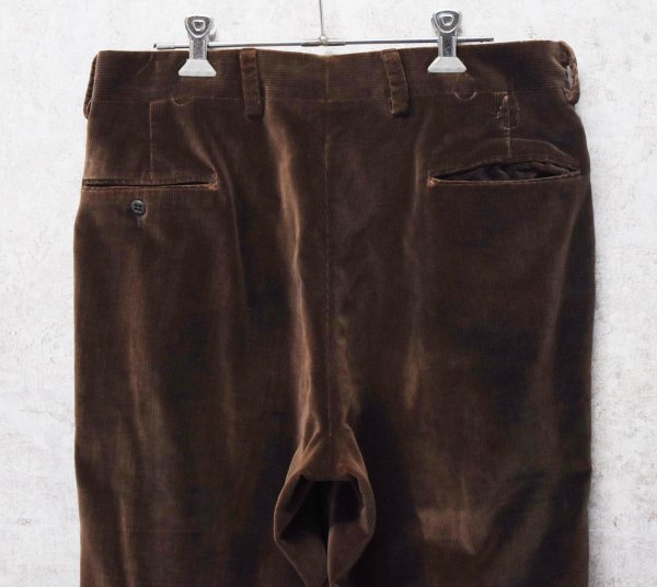 画像3: 80's~【ビンテージ】【ブラウン】ベロアスラックス【ベロアパンツ】ストレートシルエット【W33程度】  (3)