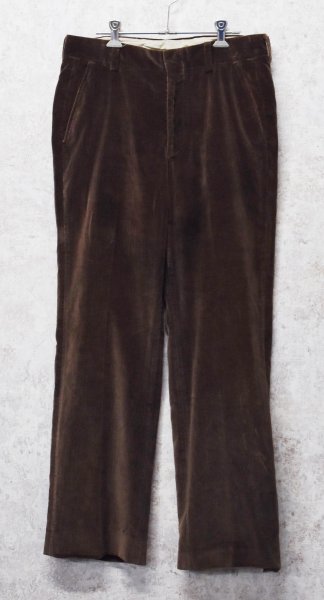 画像4: 80's~【ビンテージ】【ブラウン】ベロアスラックス【ベロアパンツ】ストレートシルエット【W33程度】  (4)