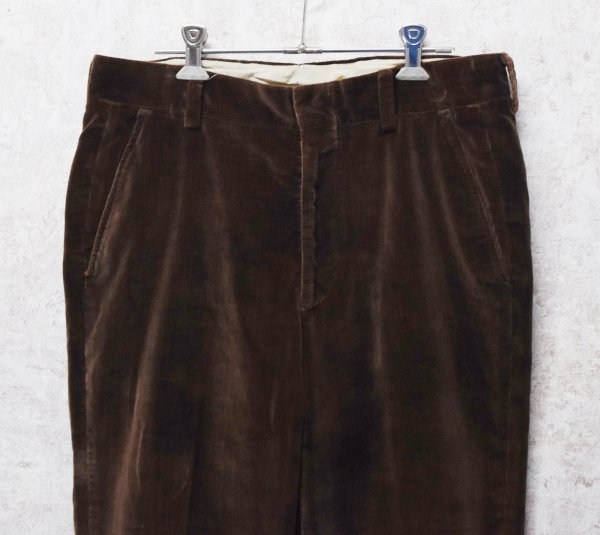 画像1: 80's~【ビンテージ】【ブラウン】ベロアスラックス【ベロアパンツ】ストレートシルエット【W33程度】  (1)
