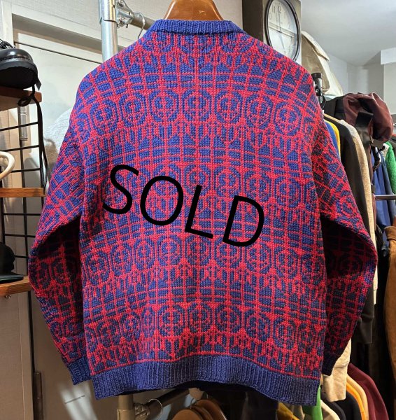 画像3: 赤ｘ紺 【ノルディックカーディガン】ウールカーディガン  (3)