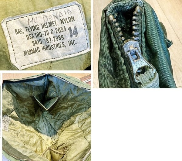 画像2:  70's【ビンテージ】【米軍実物】2トーン【USAF】【ヘルメットバッグ】  (2)