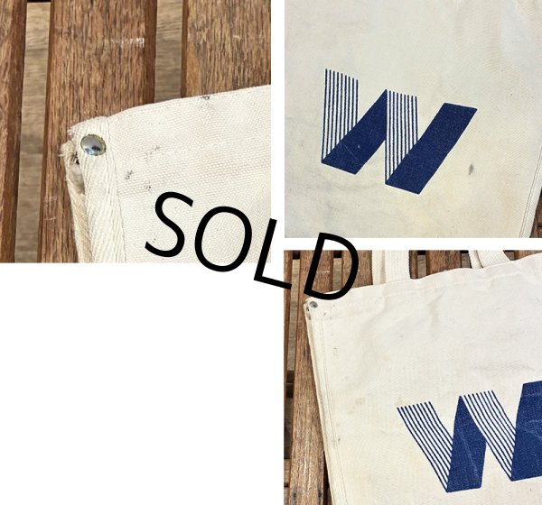 画像3: 生成りｘ青 Ｗプリント【マチ付き】【トートバッグ】  (3)