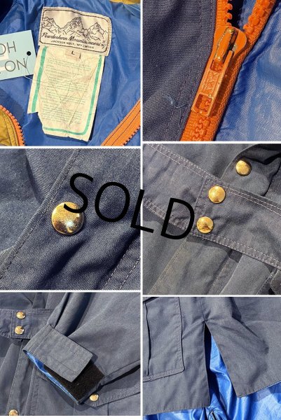 画像2: 【USA製】【Powderhorn】パウダーホーン【青ｘマスタード】ベルト付き【ナイロンマウンテンパーカー】【サイズL】   (2)