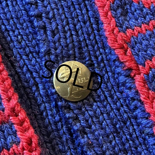 画像2: 赤ｘ紺 【ノルディックカーディガン】ウールカーディガン  (2)